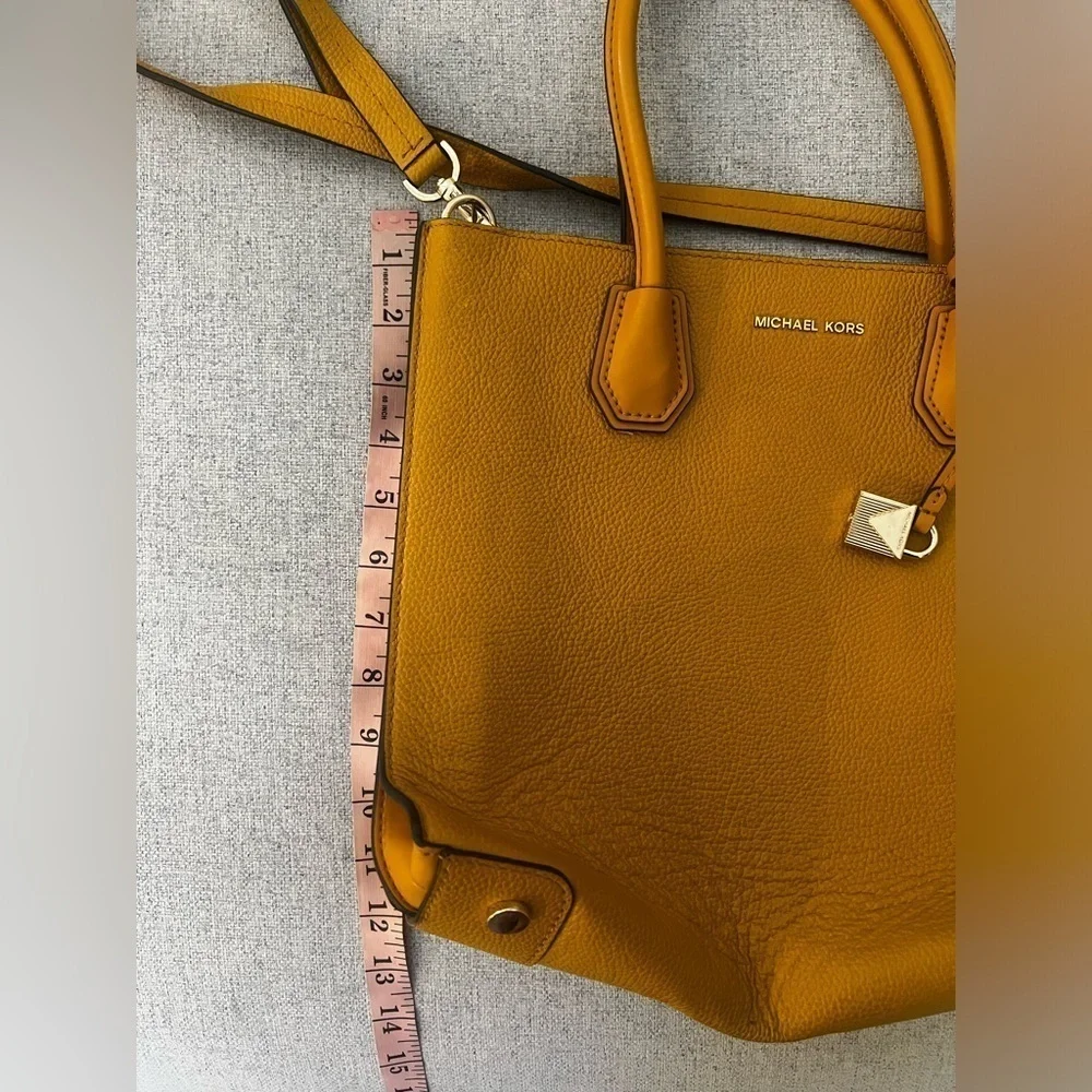 MICHAEL KORS Mercer Medium Satchel – Marigold Yellow Leather - Picture 6 of 13